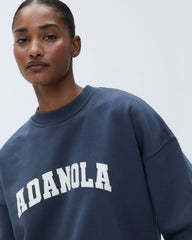 Varsity Oversized Sweatshirt - Washed Midnight Blue