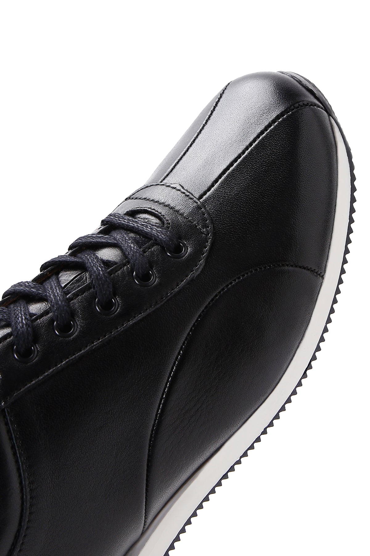 Erkek Siyah Deri Sneaker