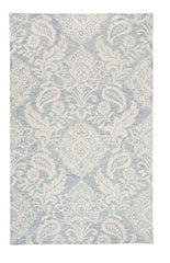 2' X 3' Blue And Ivory Wool Paisley Tufted Handmade Stain Resistant Area Rug