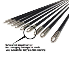 e5e10 28" Target Arrows Practice Fiberglass Arrow Kids Youth Beginners Safety Blunt Tips for Recurve Bow Long Bow (Red)