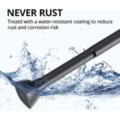 Curtain Pole No Drilling Required, Shower Curtain Rail, Curtain Rail, Clamping Rod for Heavy Curtains, Telescopic Clothes Rail, Extendable, Tension Rod, 114-184 cm, Black