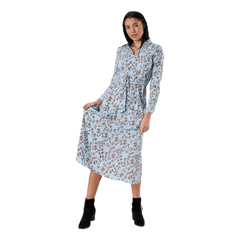 Alma Poly L/S Shirt Dress Aop Blue