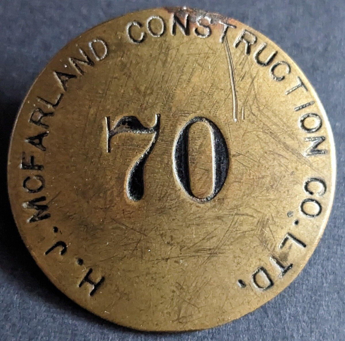 1940s Employee Pin McFarland Construction Co. Ltd. Belleville Ontario Vintage