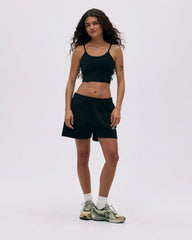 Varsity Sweat Shorts - Black/Marshmallow White