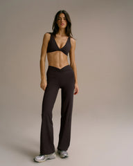 Ruched Front Yoga Pant - Coffee Bean