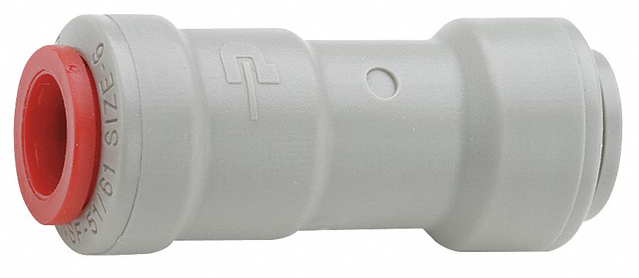 Parker Check Valve, 3/8 in, Single, Inline Ball, Acetal Resin Copolymer, Push x Push - A6VC6-MG