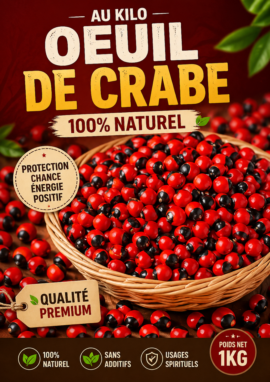 Œil de Crabe – 1 kg | Protection spirituelle & usages traditionnels