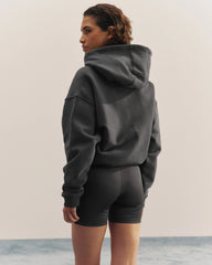 Varsity Relaxed Full Zip Hoodie - Graphite Grey