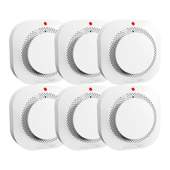 WARROXIDE Smoke Detectors for Home,Photoelectric Wireless Fire Alarms Replaceable Battery Powered,Portable Smoke Alarm with Test/Mute Button,Attic Smoke Detector,6 Pcs(Battery Not Included)
