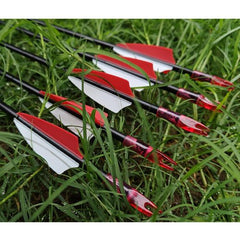 e5e10 28" Target Arrows Practice Fiberglass Arrow Kids Youth Beginners Safety Blunt Tips for Recurve Bow Long Bow (Red)