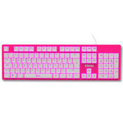 KROM Maus und -Mausunterlage Barbie Edition Kandy - Weiße LED-Membrantastatur, Maus optischem Sensor 6400 DPI, Mause-Matte hat eine Gummibasis, Italienisch Layout, pink