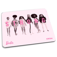 KROM Maus und -Mausunterlage Barbie Edition Kandy - Weiße LED-Membrantastatur, Maus optischem Sensor 6400 DPI, Mause-Matte hat eine Gummibasis, Italienisch Layout, pink