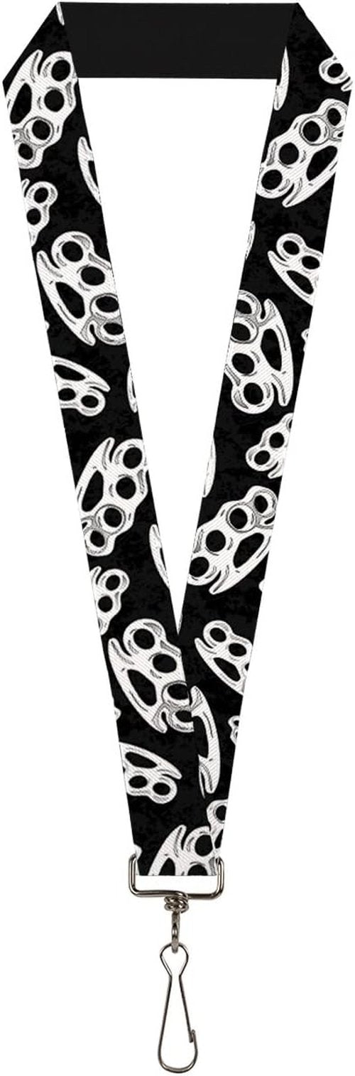 Buckle-Down Lanyard-1.0"-Brass Knuckles Black/White