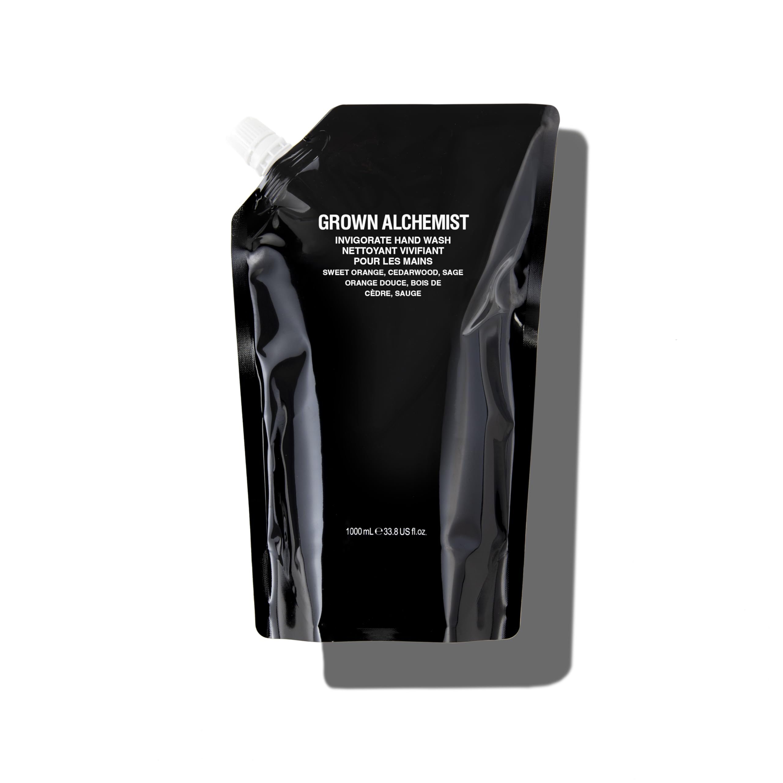 Grown Alchemist Invigorate Hand Wash Refill Pouch, Sweet Orange, Cedarwood, Sage. Soothe, Soap to Cleanse & Nourish Skin, (1L).