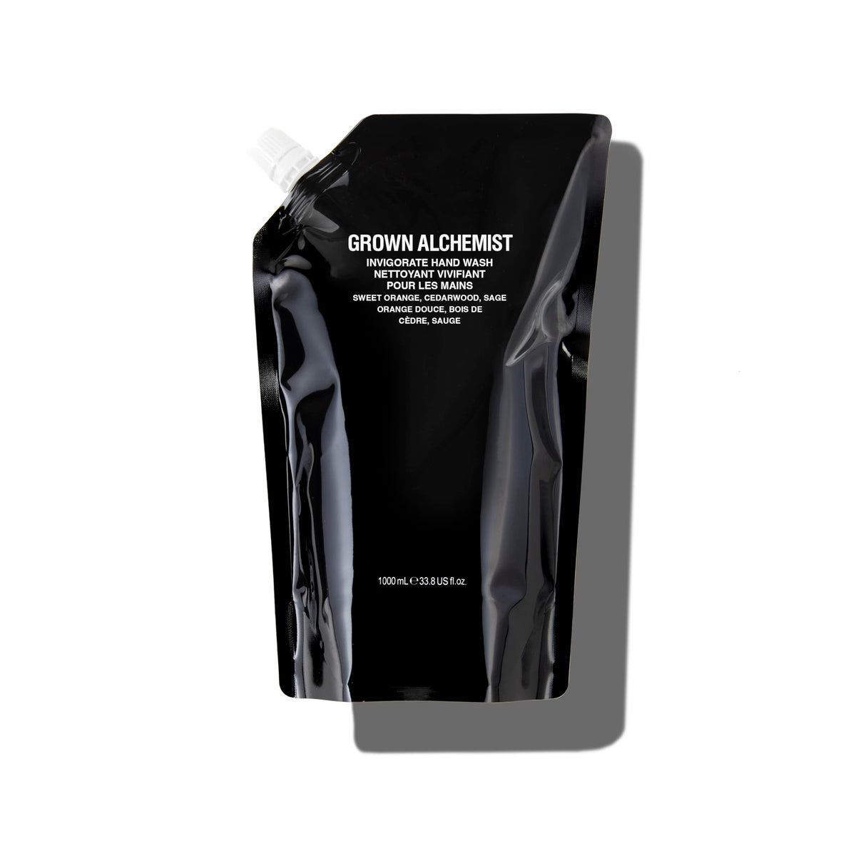 Grown Alchemist Invigorate Hand Wash Refill Pouch, Sweet Orange, Cedarwood, Sage. Soothe, Soap to Cleanse & Nourish Skin, (1L).