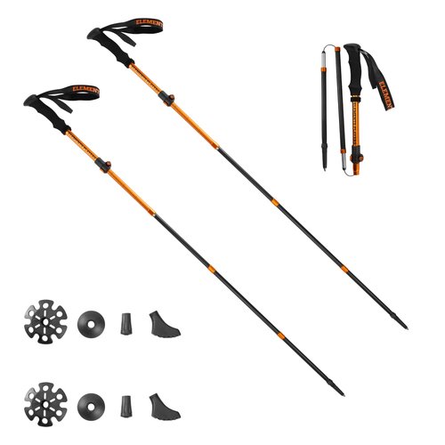 Ultralight & Strong Aviation 7075 Aluminum Trekking Poles (2pcs) - 3-Section Telescopic Shickproof Hiking Sticks with EVA Quick Dry Grips & Fast FlickLock Hiking Poles - All Terrain Use