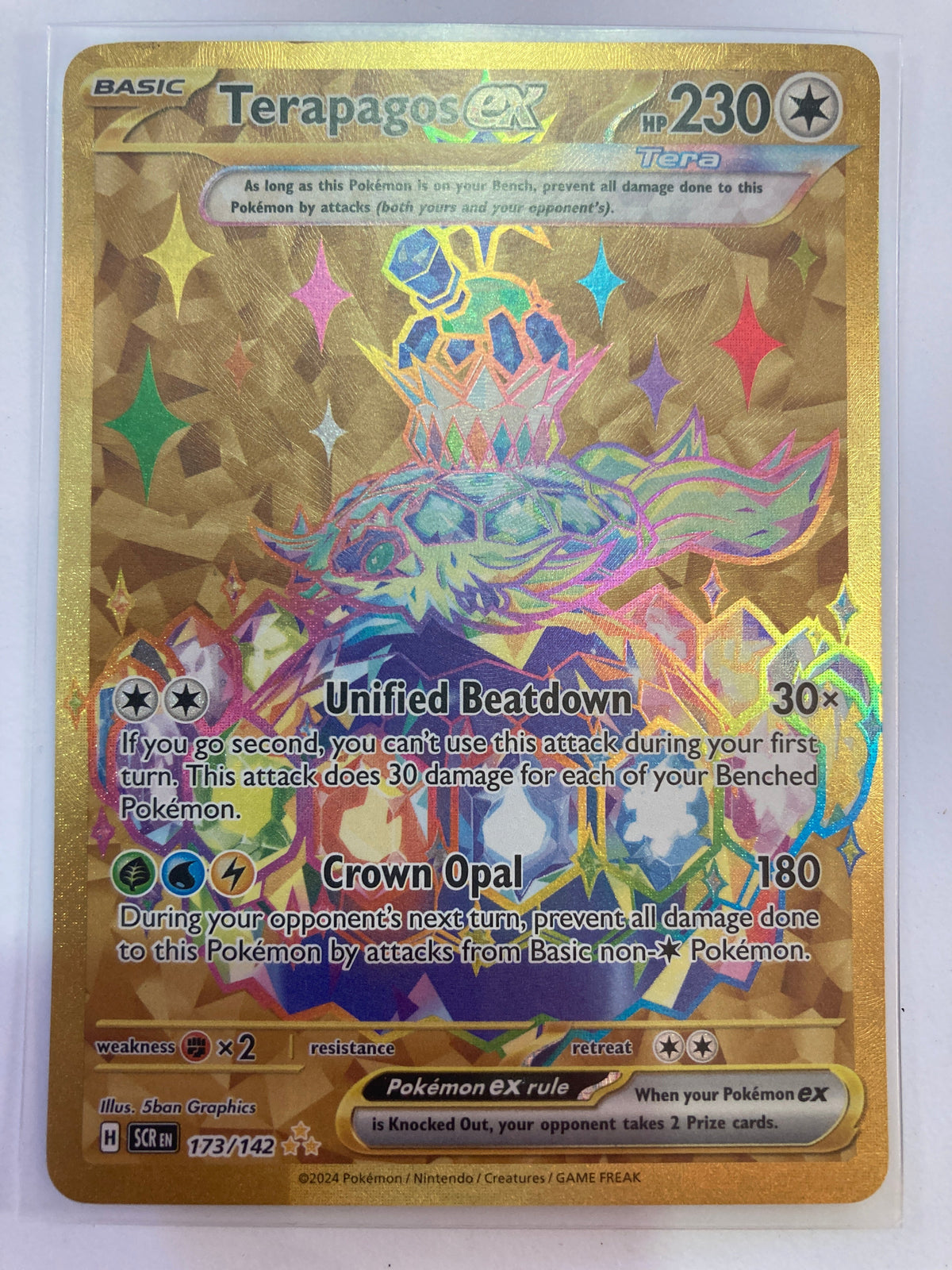 Pokémon TCG Terapagos EX 173/142 Stellar Crown Secret Rare NM