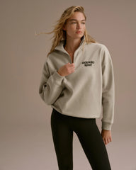 AS Bold Oversized Funnel Neck Zip Sweatshirt - Stone/Black