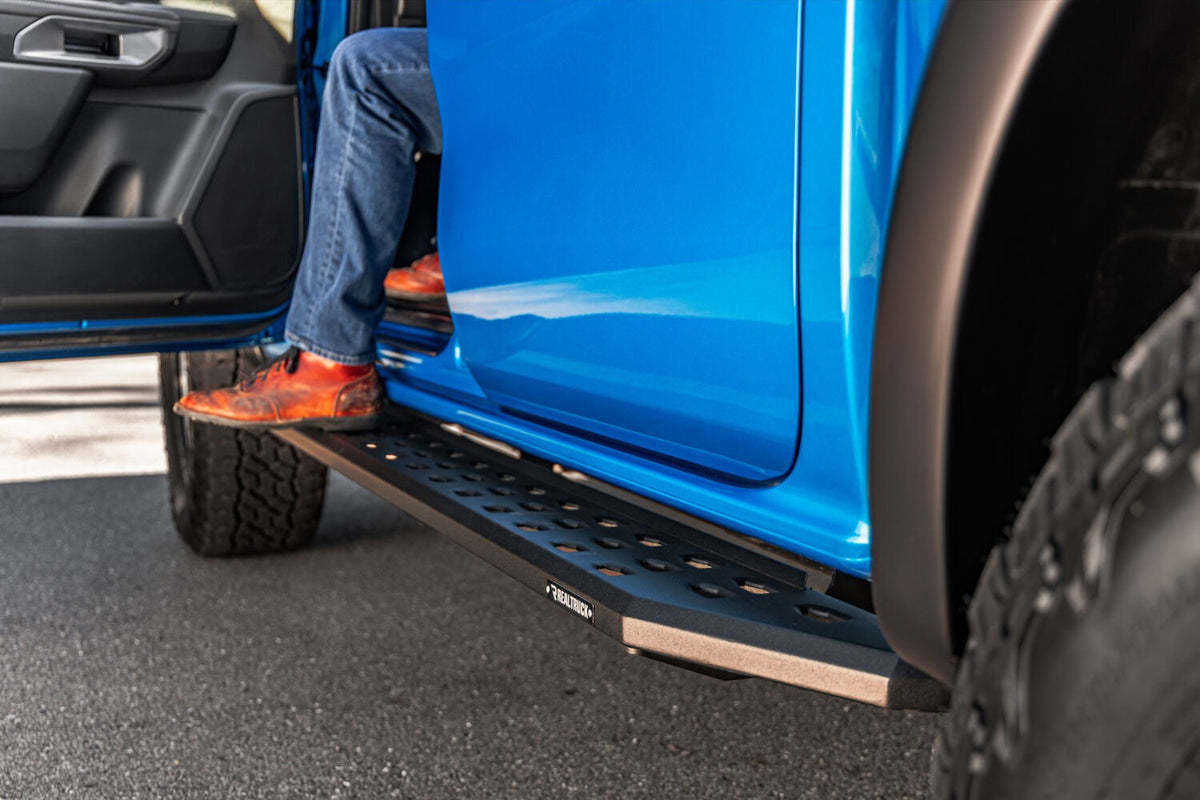 RB20 Running Boards With Mounting Brackets Textured Black 2019-2026 Ford Ranger Go Rhino