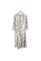 Robe longue drapée en jacquard lurex