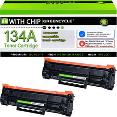 greencycle LaserJet 134a Black Toner Cartridge Compatible for HP 134A Black Toner Cartridge Work with Laser Jet M209dw M209d M234dw M234sdn M234sdw (2PCS,with Chip)