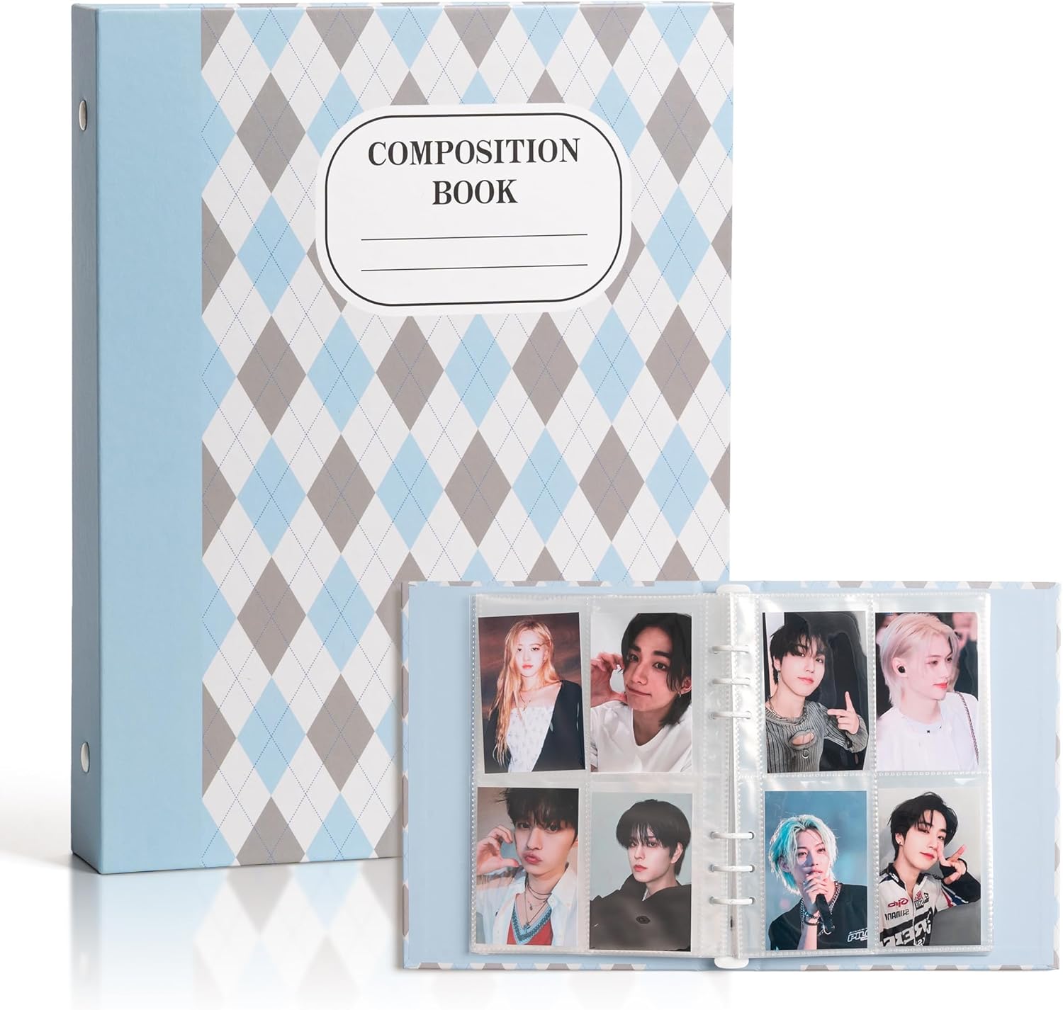 A5 Binder Kpop Photocard Holder Book 6 Ring Kpop Photo Card Binder 2.5 * 3.5 Inch Mini Photo Album With 240 Card Sleeves Pockets 30pcs Inner Page