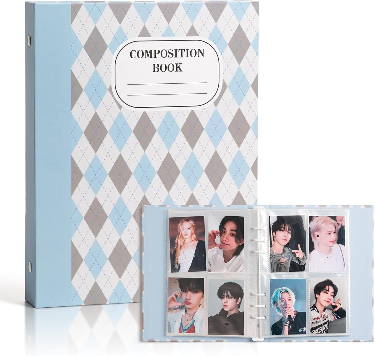 A5 Binder Kpop Photocard Holder Book 6 Ring Kpop Photo Card Binder 2.5 * 3.5 Inch Mini Photo Album With 240 Card Sleeves Pockets 30pcs Inner Page