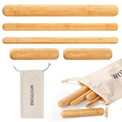WYJTPONE 5Pcs Bamboo Massage Sticks Set,Bamboo Guasha Massage Sticks,Bamboo Massage Roller Sticks for Relax Muscles,Bamboo Therapy Massage Tools for Body Shaping