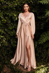 LaDivine 7475 Formal Long Sleeve Dress Evening Gown