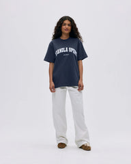 AS Short Sleeve Oversized T-shirt - Midnight Blue/White