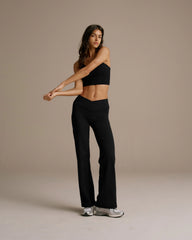 Wrap Over Yoga Pant - Black
