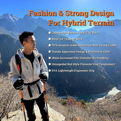 Ultralight & Strong Aviation 7075 Aluminum Trekking Poles (2pcs) - 3-Section Telescopic Shickproof Hiking Sticks with EVA Quick Dry Grips & Fast FlickLock Hiking Poles - All Terrain Use