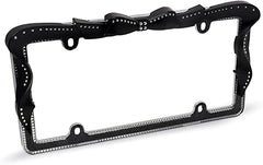 Cruiser Accessories 18545 Ribbon Bling License Plate Frame, Black/Chrome