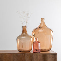 Garrafa Decorativa vidrio reciclado Caramelo 27 x 27 x 42 cm