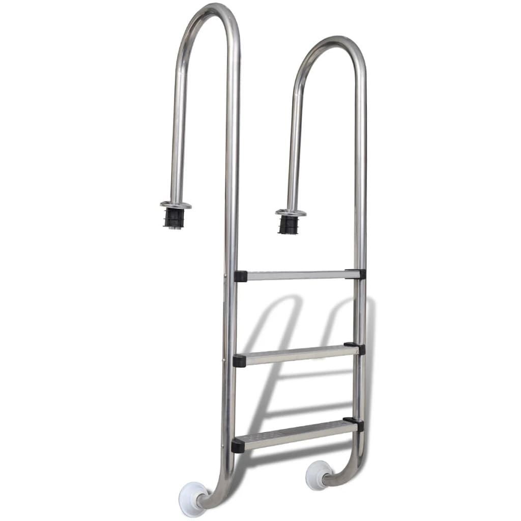 VXL Escalera De Piscina 3 Peldaños Acero Inoxidable 120 Cm
