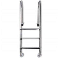 VXL Escalera De Piscina 3 Peldaños Acero Inoxidable 120 Cm