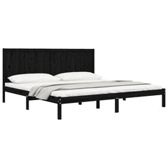 Bed Frame without Mattress Black 200x200 cm Solid Wood Pine