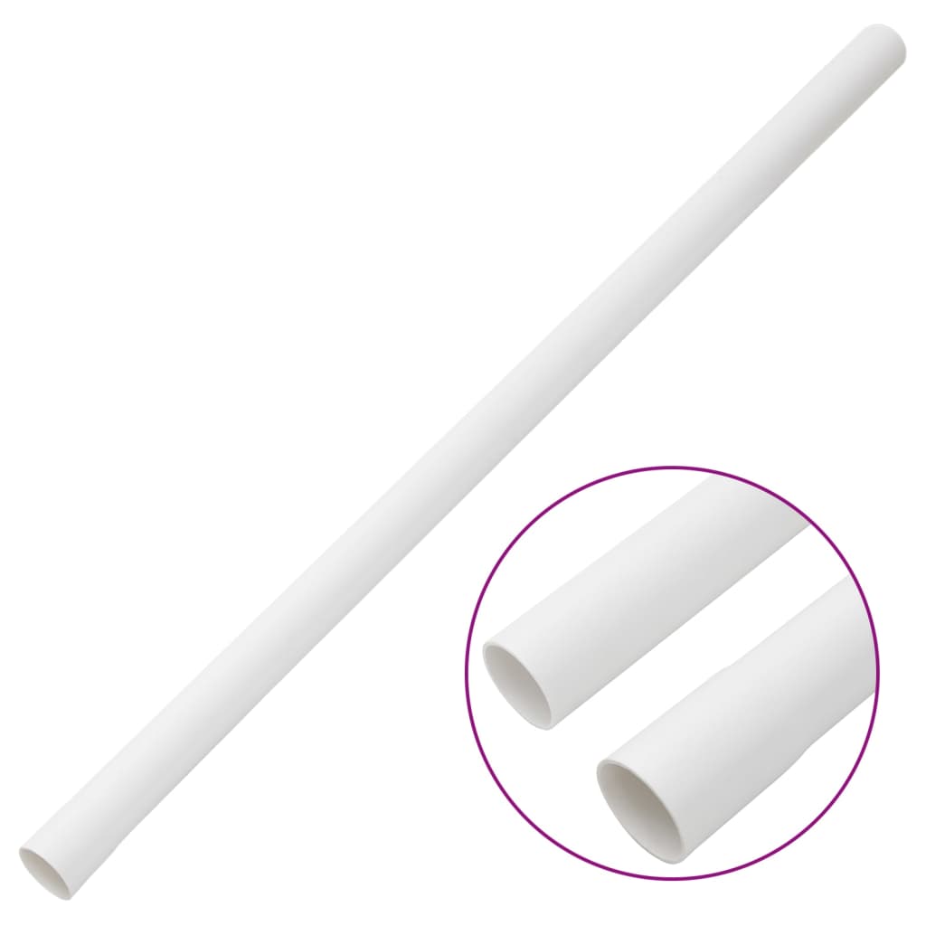 White PVC cable trunking, 1.2 inches wide, 32.8 feet long with clips.