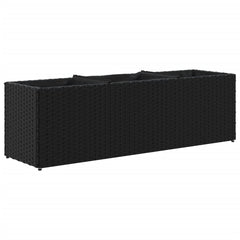 Odlingslåda med 3 krukor svart 105x30x32 cm konstrotting