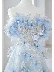 ArtisticTulle Off the Shoulder Flower Prom Dress