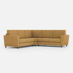 Divano Angolare 5 Posti 228x228x85 cm Yasel in Tessuto Ocra