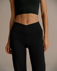 Wrap Over Yoga Pant - Black