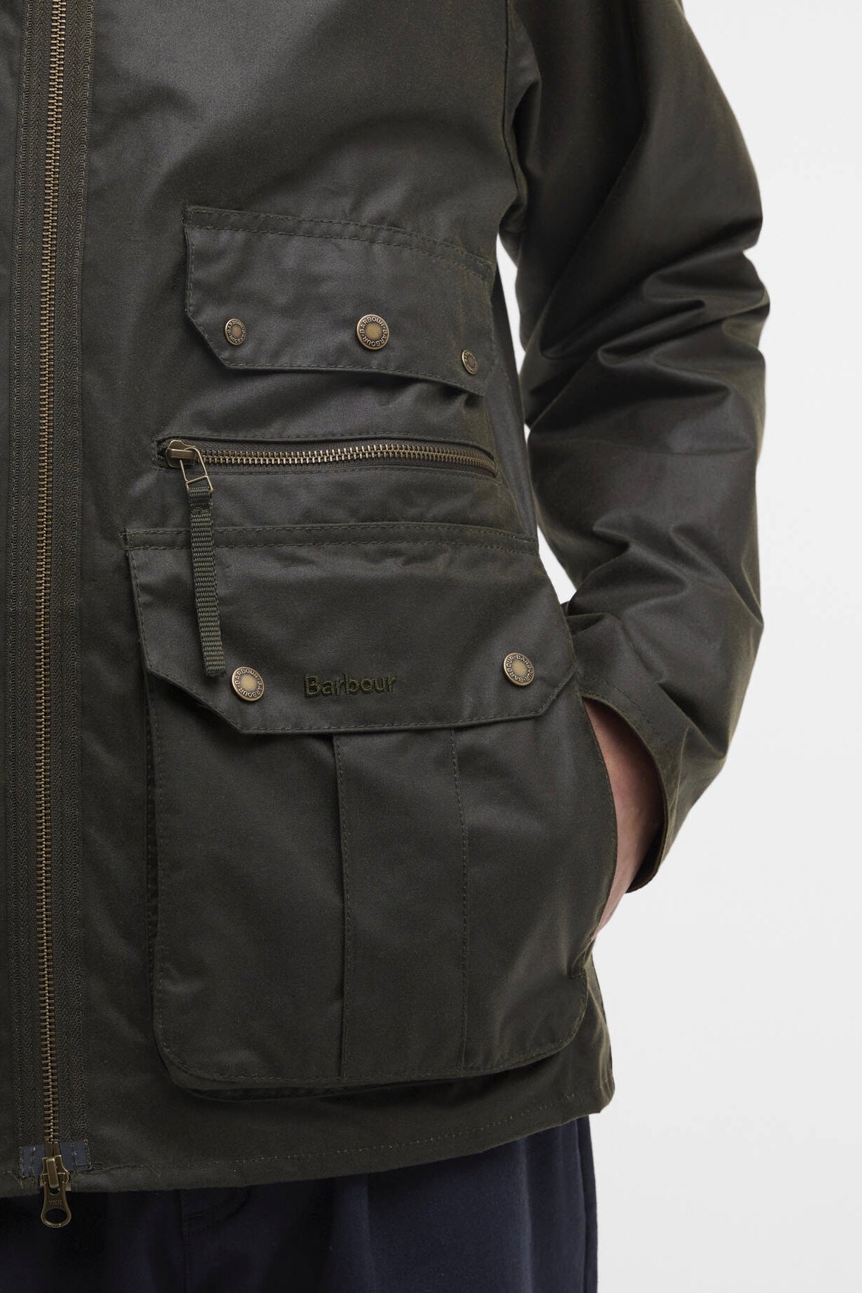 BARBOUR Re-Engineered Blackett Spey Waxed Jacket Archive Olive - Dale