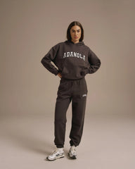 Varsity Oversized Hoodie - Washed Coffee Bean