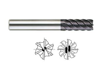 EM835060 YG X-Power 6mm Diameter 13mm LOC 6 Flute ALTIN Coated Solid Carbide End Mill 0.5mm Corner Radius