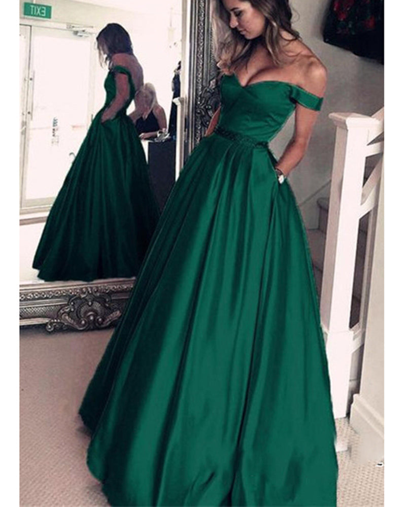 Classy Dark Green Prom Dress Long Senior Girls Graduation Formal Party Wear LP4411