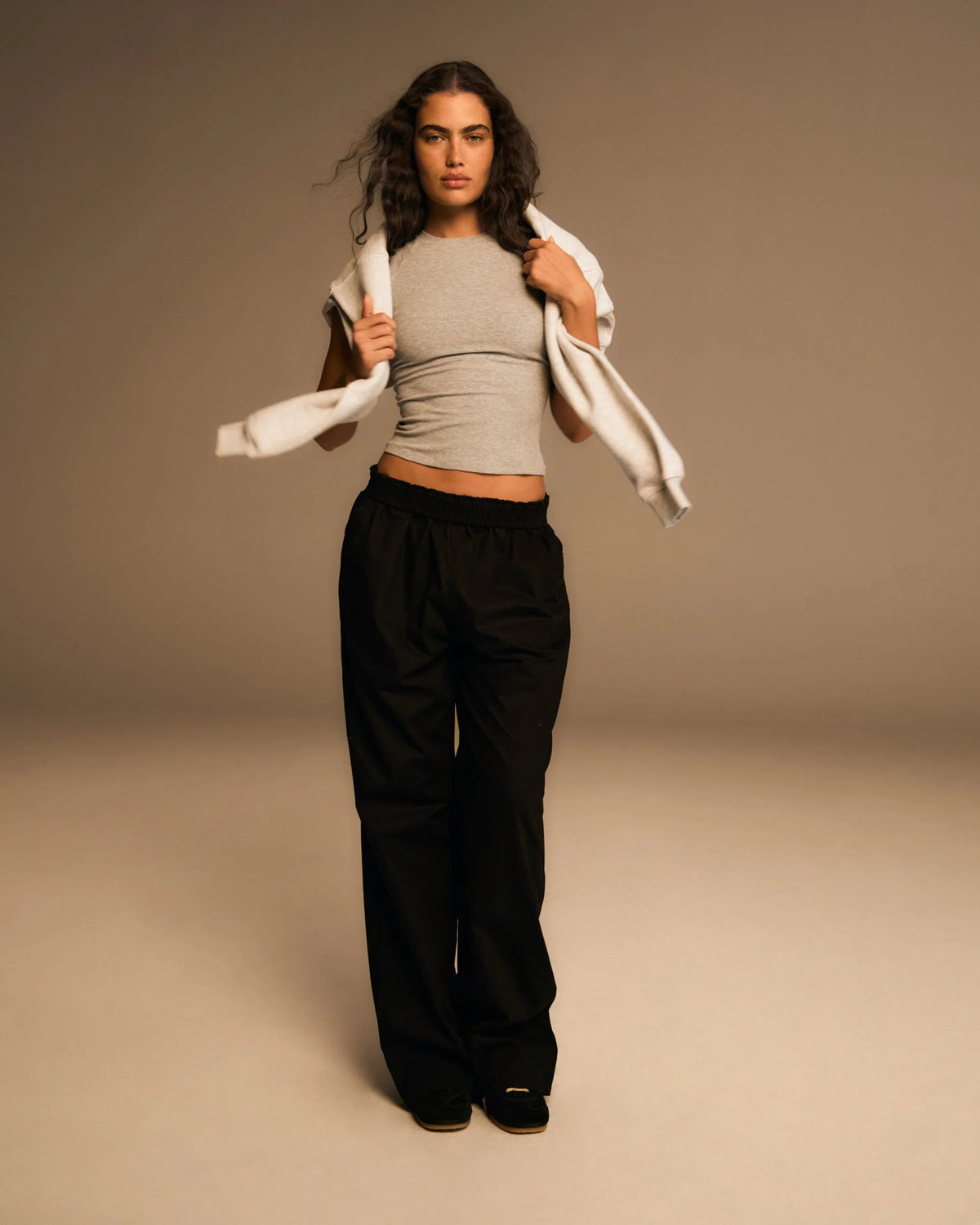 Cotton Pull on Pants - Black