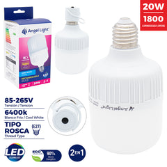 BOMBILLA LED ANGEL LIGHT CILINDRICA RECARGABLE 20W (F.100 PZA)