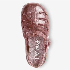 Rose Gold Glittter Jelly Sandals (Younger Girls)
