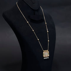 18K Gold Necklace - Elegant Traditional Design – Zero Making Charge - Side Angle